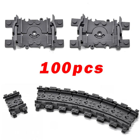 MOC Railway Track For Train Tracks Straight Curved Soft Rails Track Building Block Bricks DIY Trains Rail Boys Toys For Children