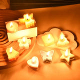 5Pcs Heart Empty Candle Cup Tea Light Cups  Candle Wax Tins Butterfly Shape Candle Holder Molds DIY Making Candle Container