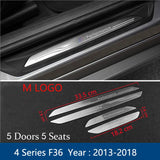 Accessories Door Sill Scuff Plate Guards Protector Sticker For BMW X1 X5 X6 E70 E71 E84 E90 F10 F15 F16 F20 F25 F26 F30 F34 F36