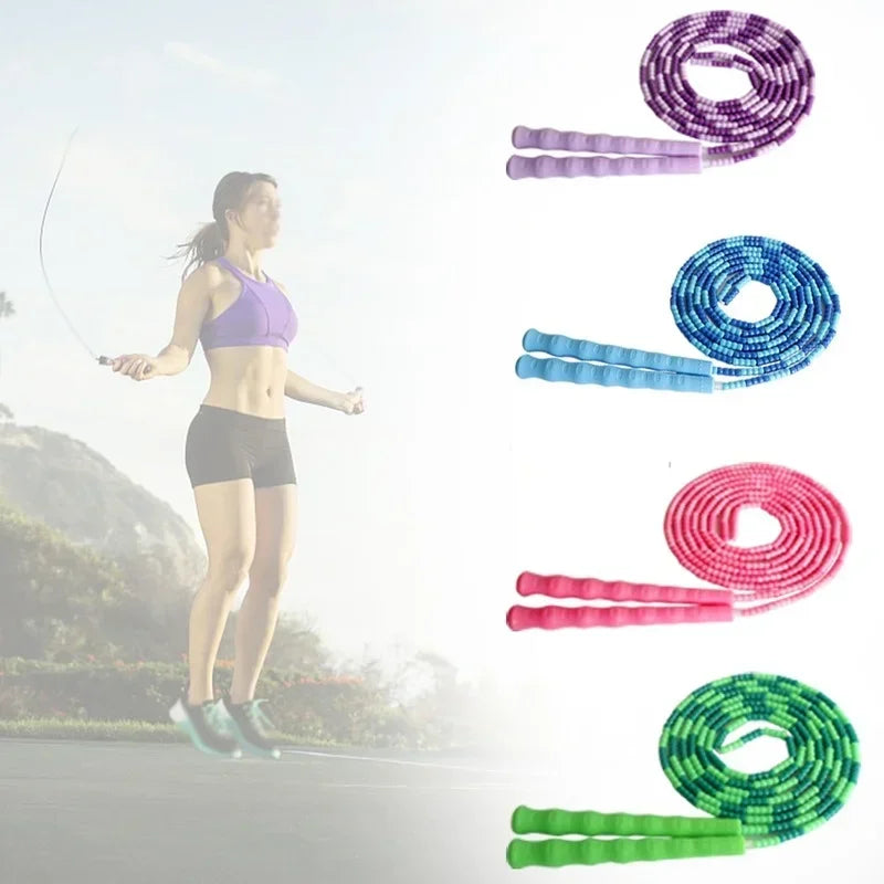 Skipping Rope Soft Beads Unknotted Long Jump Rope Fitness Exercise Jump Line Kit for Balance Rhythm Cultivation