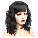 Amir Brown Wigs Synthetic Natural Wavy Wigs for Women Shoulder Length Hair Ombre Blond Bob wigs Pink Blue Curly Wigs Cosplay