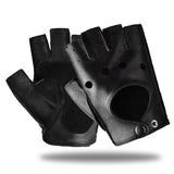 Mens Fingerless Half Finger Driving Fitness Motorcycle Cycling Goatskin NEW Men Pu Leather Gloves Mittens