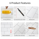 5 Sheets Wall Tile Sticker White Self Adhesive Tiles Waterproof Vinyl Wallpaper Backsplash For Kitchen Living Room Bathroom