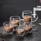 Transparent Glass Cup Milk Whiskey Tea Beer Double Creative Heat Resistant Espresso Coffee Cup Cocktail Vodka Wine Mug Drinkware