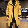 Men's Parkas Hooded New Over-the-knee Overcoat Thickened Mid-length Jacket Zipper Buttons Winter White Duck Down Jackets