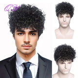 Synthetic Man Wigs  Black Short Curly For Men Wigs With High Temperature Fiber Daily Wear Curl Fashion Hairstyle Male Wig