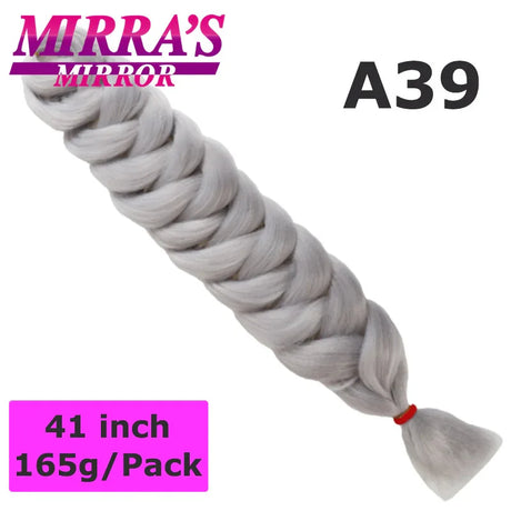 Mirra's Mirror 5 Packs Long Braiding Hair 82 Inch Jumbo Braid Hair Extensions Pure White Yellow Red Blue Synthetic Hair For Bulk