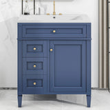 30'' Bathroom Vanity with Top Sink,Bathroom Storage Cabinet with 2 Drawers and a Tip-out Drawer, Single Sink Bathroom Vanity