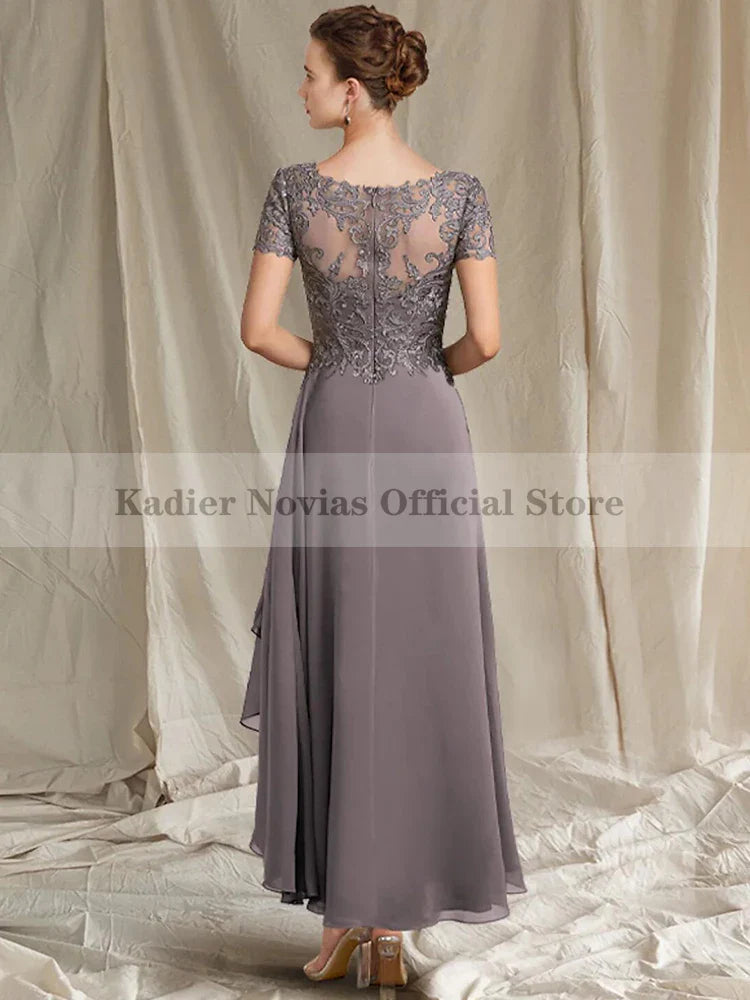 Tea Length Mother of the Bride Dresses 2024 V Neck for Long Party Dresses Woman for Weddings Vestido Invitada Boda 2022