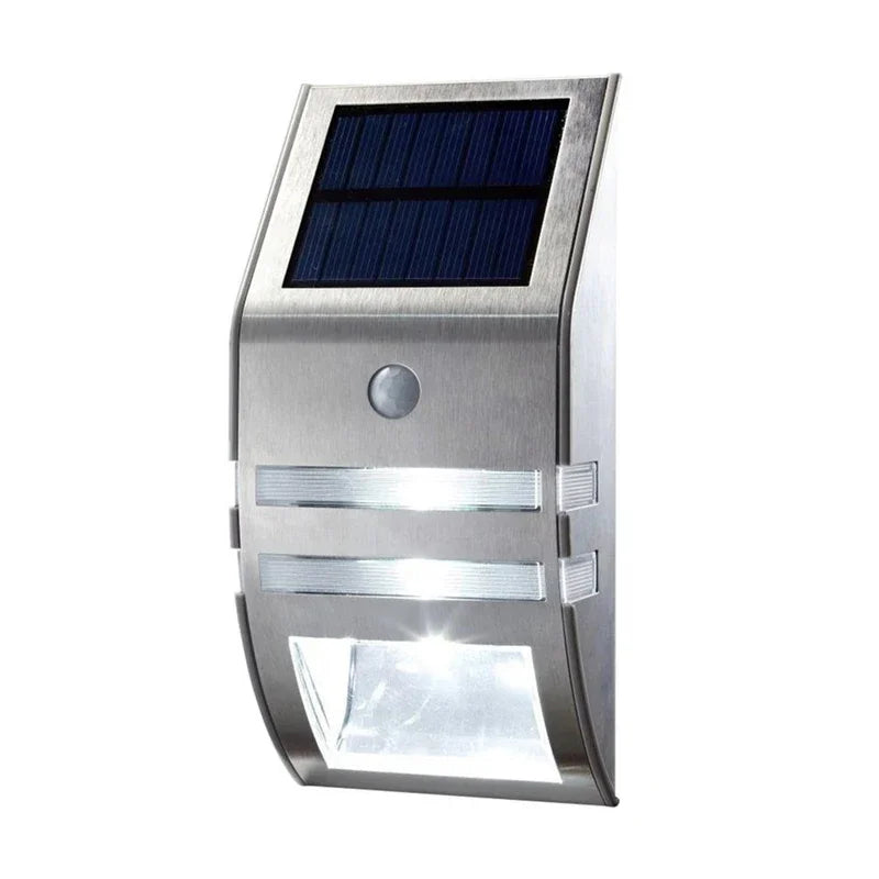 Solar Powered Hallway Induction Light Waterproof Rust Proof LED Stainless Steel PIR Human Motion Sensor Step Hallway Wall Light