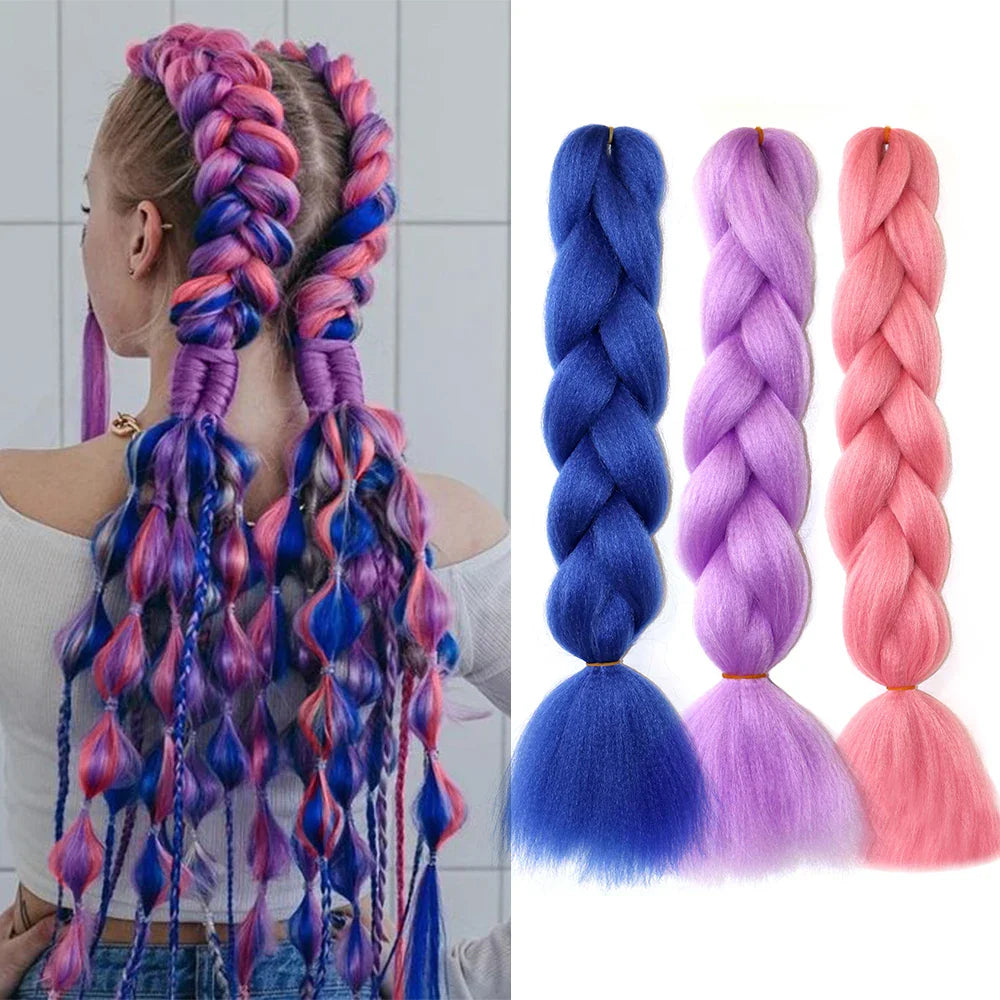 Jumbo Braids Hair Extension 24 inches 3 Pcs/Lot Synthetic YAKI Textured Braided Hairpiece For Twist Box Crochet Braiding Hair