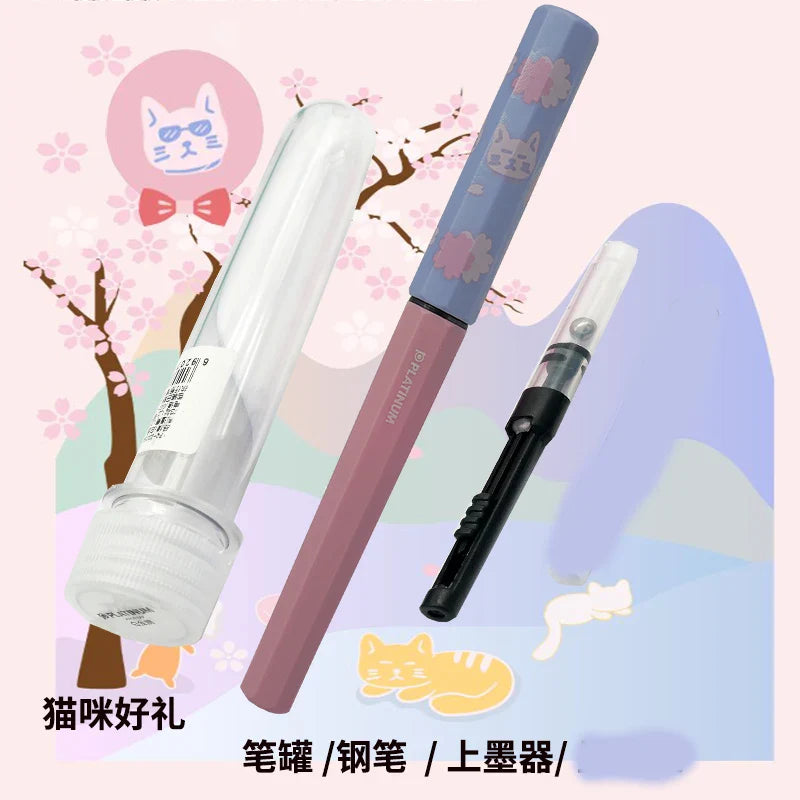 Japanese Plantinum small meteor pen student lovely girl makaron color writing practice pen pq-200