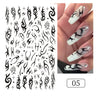 3D Silver Frame Nail Sticker Silver Bronzing Stripe Lines Sliders For Nails Tribal Pattern Decals Marble Blooming Nail Tattoos