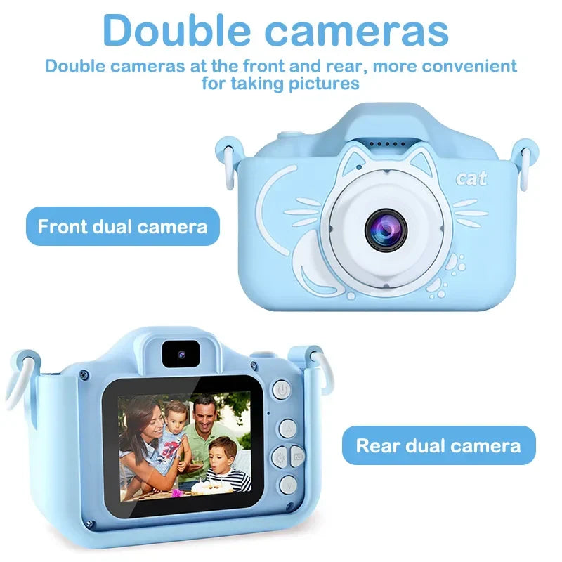 Children's Camera 2 Inch Dual Camera 1080P HD Screen Kids Digital Camera Outdoor Photography Video Mini Educational Toys