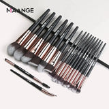 MAANGE Makeup Brush Set 18pcs Foundation Powder Concealers Eyeshadow Blush Makeup Brushes with Bag Travel Cosmetic Beauty Tools