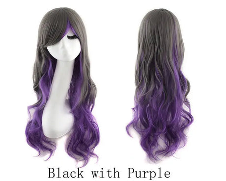 Lady 80cm Long Curly Wigs Fashion Cosplay Costume Hair Anime Full Wavy Party Wig