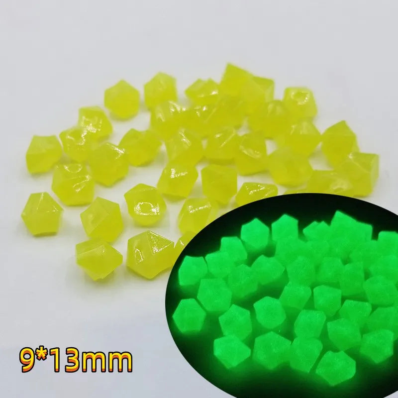 1000/500Pcs Garden Decoration Outdoor Luminous Stones Glow In The Dark Pebbles Aquarium Fish Tank Yard Decor Crystals Rocks Bulk