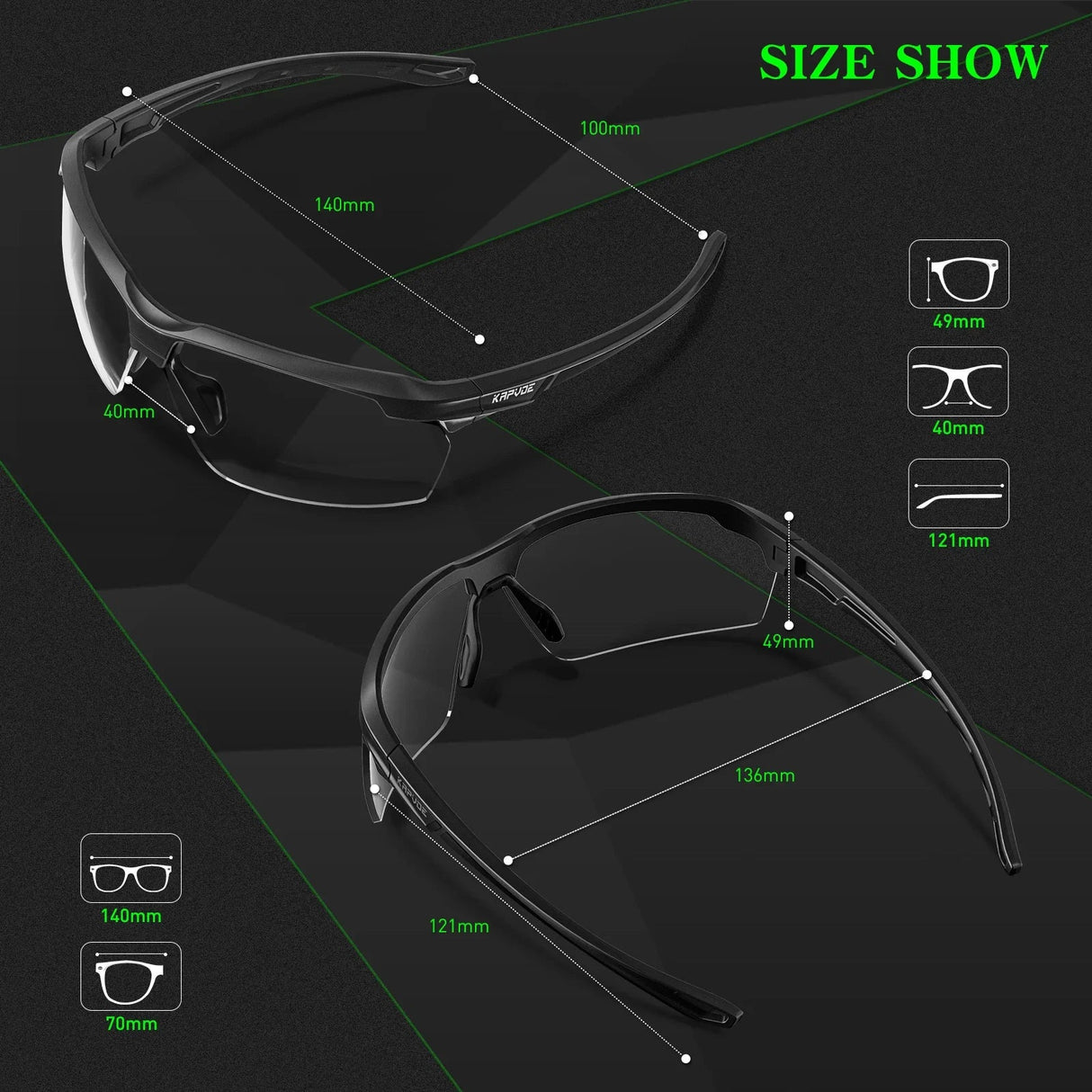 Kapvoe Photochromic Sunglasses Fashion Luxury Sunglasses for Driving Fishing Cycling Glasses Golf Women Bike Goggles MTB Bicycle