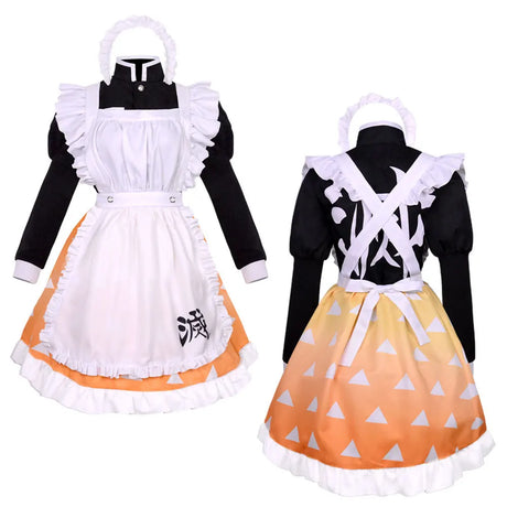 Ghost Killing Team Cos Clothing Zaomen Charcoal Zhilang Mi Douzi Fire Pillar Maid Skirt cosplay kimono in stock