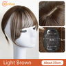 MEIFAN Middle Part Fake Bangs Fringe Synthetic Topper Hairpiece Clip-In Bang Extension Natural Invisible Clourse Hairpiece Women