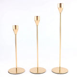 3Pcs/Set Chinese Style Metal Candle Holders Simple Golden Wedding Decoration Bar Party Living Room Home Decor Candlestick