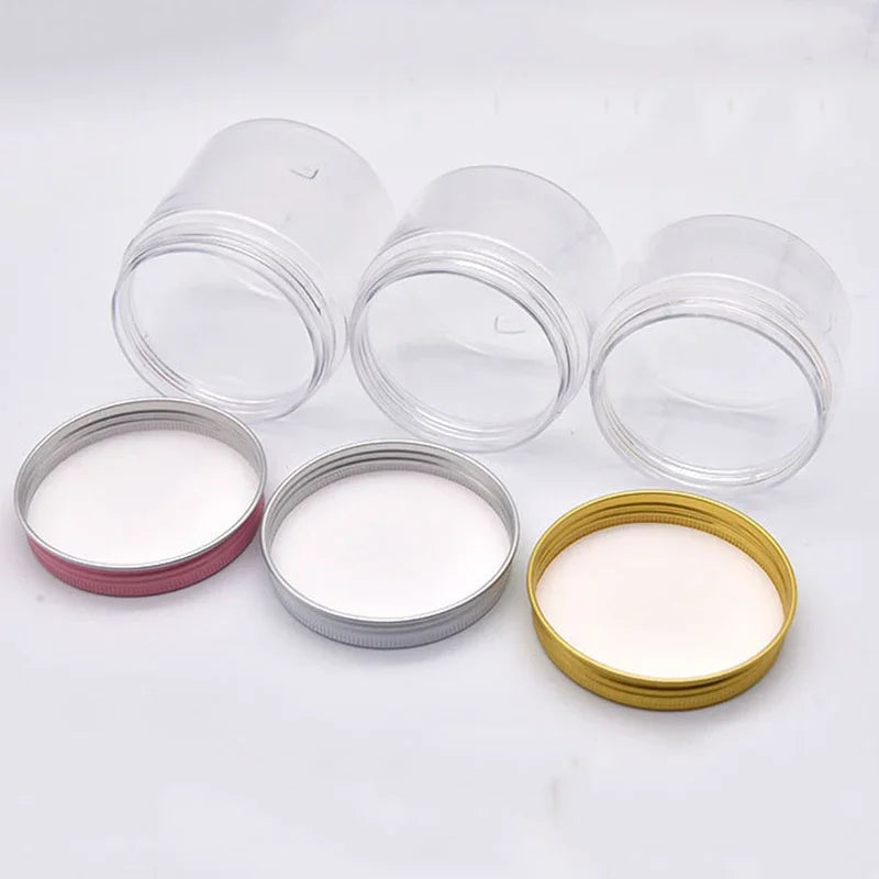 12Pcs Plastic Jar With Lids Clear Cosmetic Refillable Bottles Sample Pot Shampoo Cream Container Travel Accessories 200/250ML