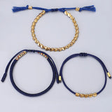 3pcs/set Tibetan Buddhist Braided Handmade Copper Beads Bracelet Lucky Rope Bracelet Bangles Women Thread Set Bracelets