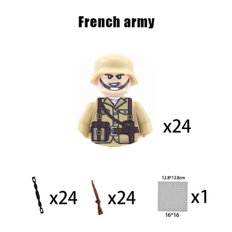 New WW2 Military Building Block Germany US British French Soviet Italian Action Figure Soldier Army Weapon Bricks Kids War Toys