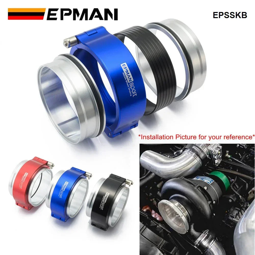 EPMAN HD Clamp System Assembly Exhaust V-band Clamp Quick Release For 2.0"/2.5"/2.75"/3.0" OD Exhaust / Intercooler Pip/Turbo