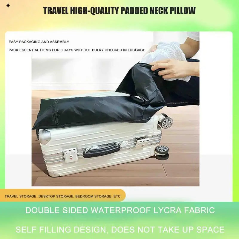 1pcs Fillable Neck Pillows For Travel Soft Tube Neck Pillow Clothes Packable Lightweight Portable U Shaped Pillow Sleeper Holder