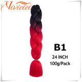 6 Pcs 24” Synthetic Braiding Hair Pink Jumbo Braids Hairstyles Purple Blue Blonde Ombre Hair Extensions For Women 100G/Pack