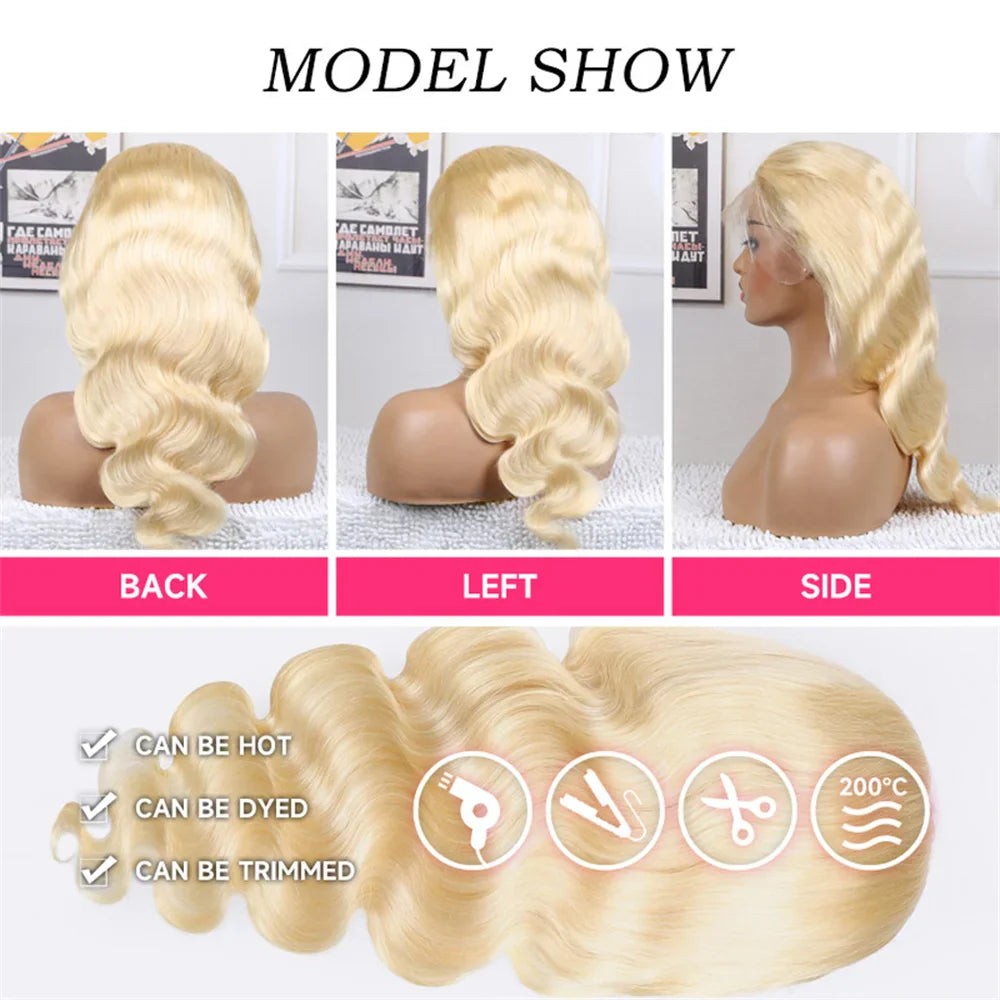 613 Hd Lace Frontal Wig Transparent Honey Blonde Body Wave 13x6 Lace Front Wig Human Hair Wig 13x4 Frontal Wigs for Women