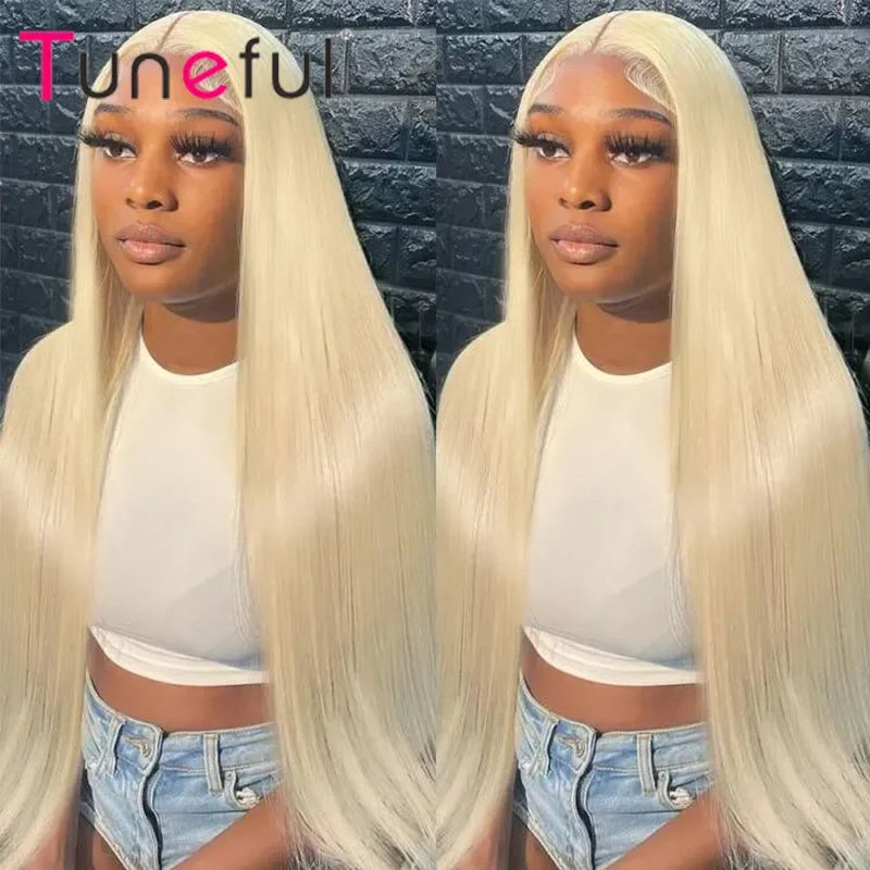 13x6 13x4 613 Blonde Color Lace Front Human Hair Wigs For Women HD Transparent Brazilian Remy Straight Frontal Wig Human Hair