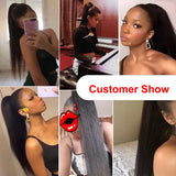 Straight Ponytail Extensions Human Hair Newmi  Natural Black Drawstring Ponytail Human Hair Extension for Women 100-130g/pc