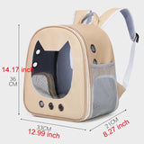 Cat Carrier Bag PU Portable Travel Outdoor Backpack for Cat Small Dogs Transparent Breathable Carrying Shoulder Bag Pet Supplies