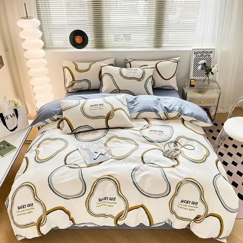 High-quality Home Pure Cotton Bedding Set 100% Cotton Skin-friendly Queen Duvet Cover Set with Sheets Comforter Cover Pillowcase