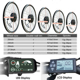 36V 48V 500W Ebike Conversion Kit 15/20/24AH Hailong Battery Front Rear Wheel Hub Motor 20 26 27.5 29 inch 700C Electric Bicycle