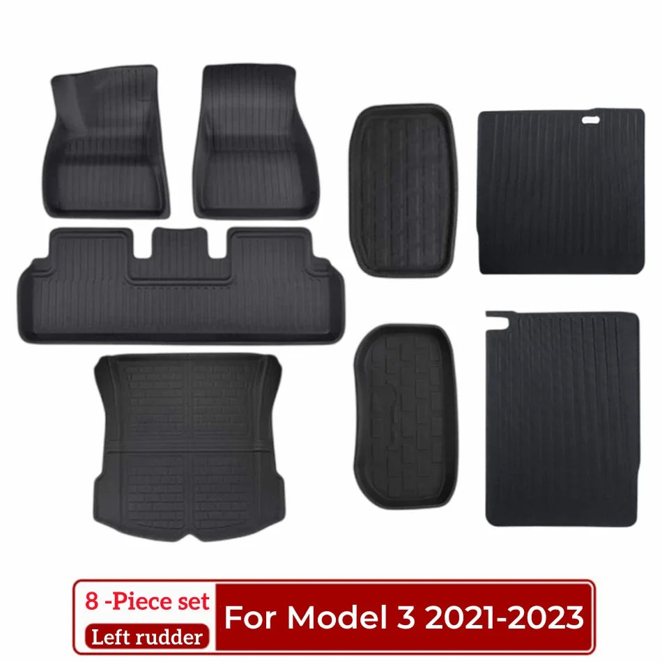 Model Y Model 3 Floor Mat 2017-2023 Luggage Mat Custom For Tesla Mat Trunk Mat 3D XPE All Weather Anti-Slip Set Floor Liner Mat