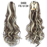 Synthetic Long Wavy Claw Clip On Ponytail Drawstring Hairpiece Wave Curly Black Brown Blonde Ombre Fake Hair for Women