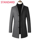 2023 New Autumn and Winter High-end Brand Fashion Boutique Warm Men's Pure Color Casual Business Woolen Woolen Coat Windbreaker