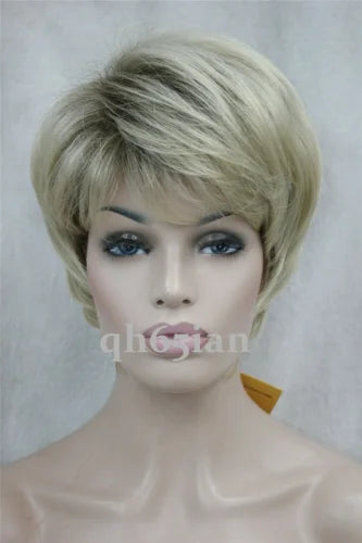 7Color Ladies Straight Women Short Brown Blonde Grey Natural Hair Wig