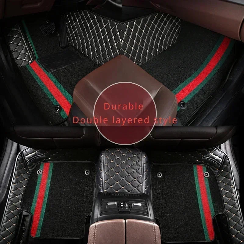 Customized Style Luxury Double Layer Car Floor Mat for BMW 5 Series E39 1995-2004 E60 F10 G30 2017-2022 Interior Details