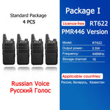 Retevis RT622 Mini Walkie Talkie 4 Pcs Walkie-talkies PMR446 FRS VOX Portable Two Way Radio Station for Restaurant Hotel