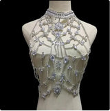 woman Sexy Body Jewelry Crystal Bikini Chest Chain Makeup Dance Lumbar Chain Dress Skirt Chain портупея Bra waist chain