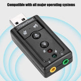 Mini USB 2.0 3D Virtual 12Mbps External 7.1 Channel Audio Sound Card Adapter Audio Sound Card Adapter Portable Mini USB 2.0