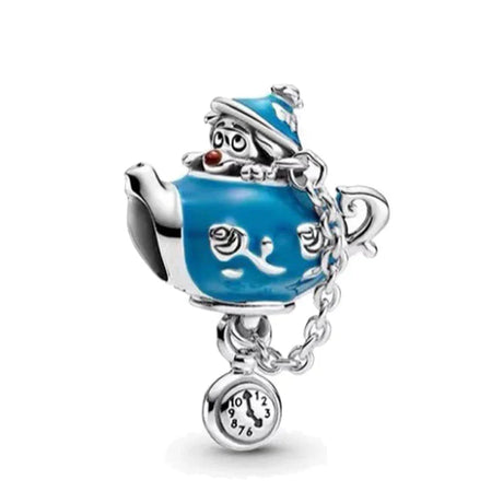 Fit Pandora Beauty and The Beast Charms Bracelet Kid Disney Purple Mrs. Potts Teapot Beads DIY Bijoux for Women Chip Cup Pendant