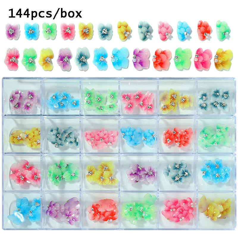 2800pcs Luxury Shiny Diamond Nail Art Rhinestones Crystal Decorations Set AB Glass 1pcs Pick Up Pen In Grids Box 21 Shape