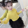 Girls sweater turtleneck pure color knitted sweater autumn children's clothing pure color pullover children's top 2t 3t 4t 8 12