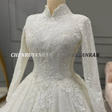 Sparkle Muslim Wedding Dresses For Women 2023 Cover Back Long Wedding Gowns A-Line Luxury Elegant Bride Dress vestidos de noviaS