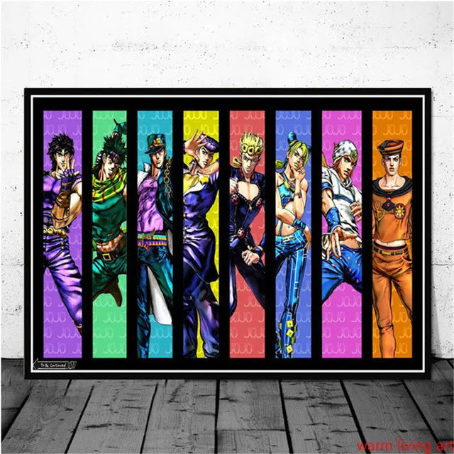 JoJo's Bizarre Adventure Poster Picture Japanese Anime Characters Canvas Painting Wall Art Living Room Boy Bedroom Decoration